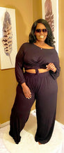 Load image into Gallery viewer, Black Two Piece Crop Top Set
