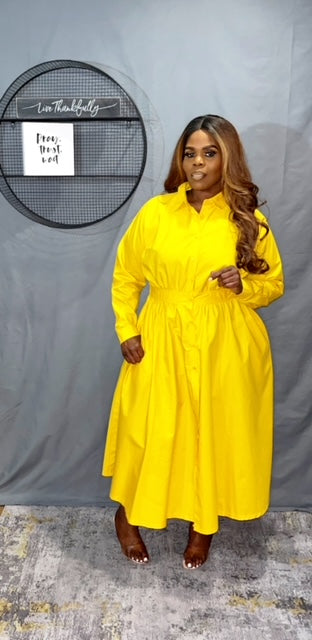 Gold Button Down Maxi Dress